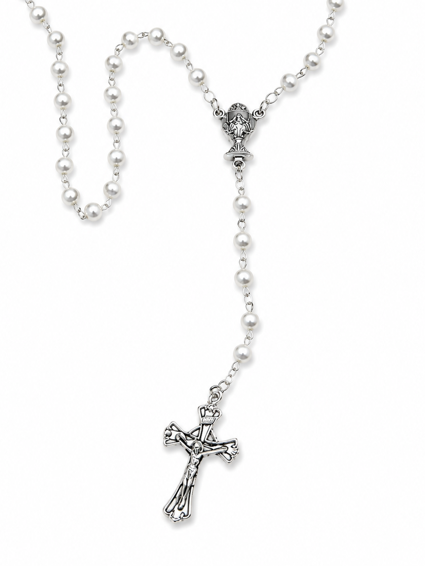 Communion Rosary Beads