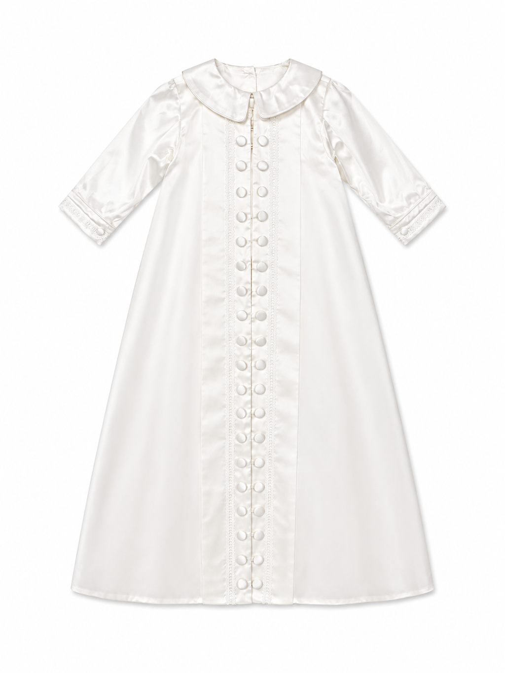 Edward Baptism Romper and Cape Set - Silk L/S