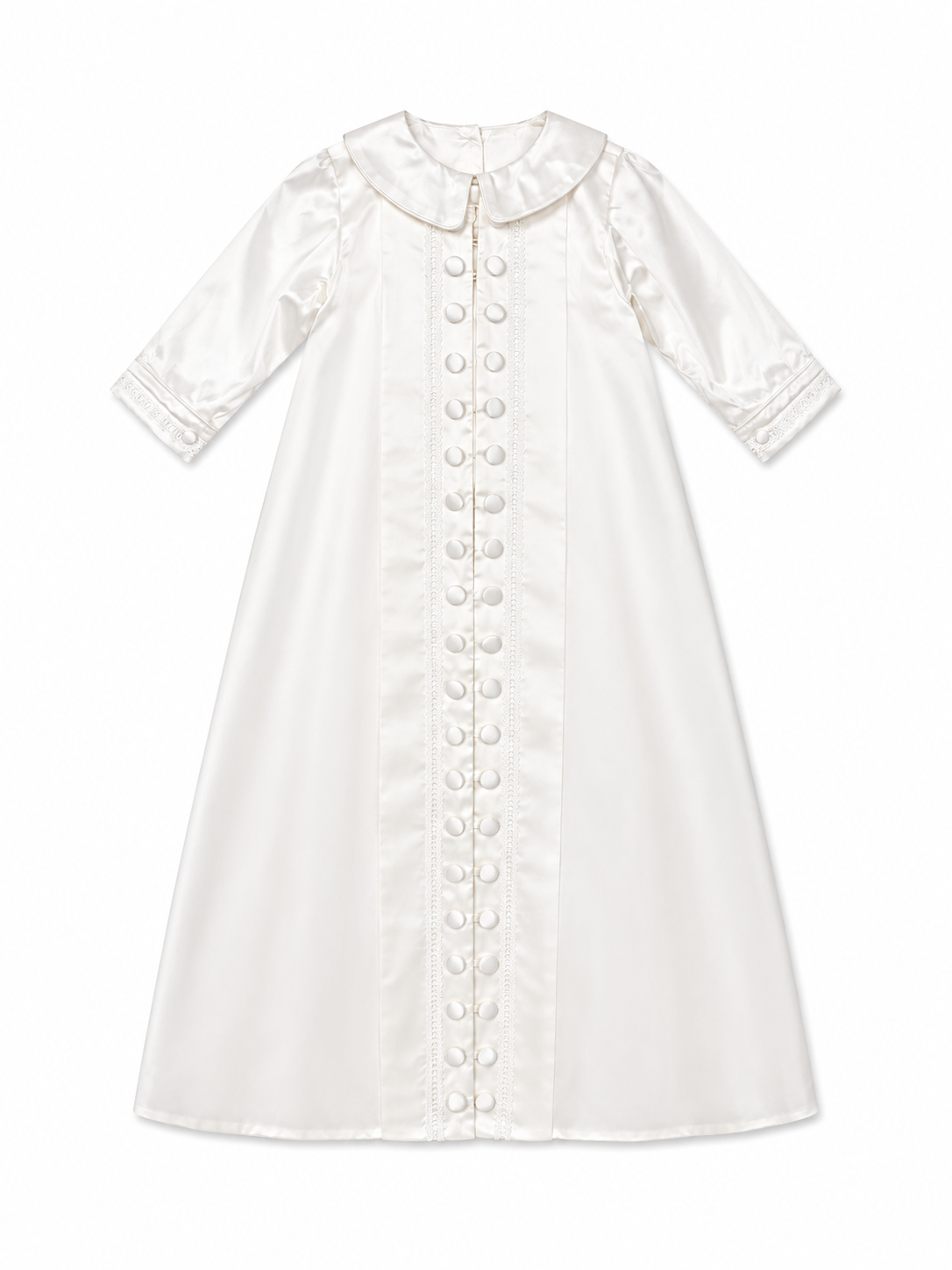 Edward Baptism Romper and Cape Set - Silk L/S
