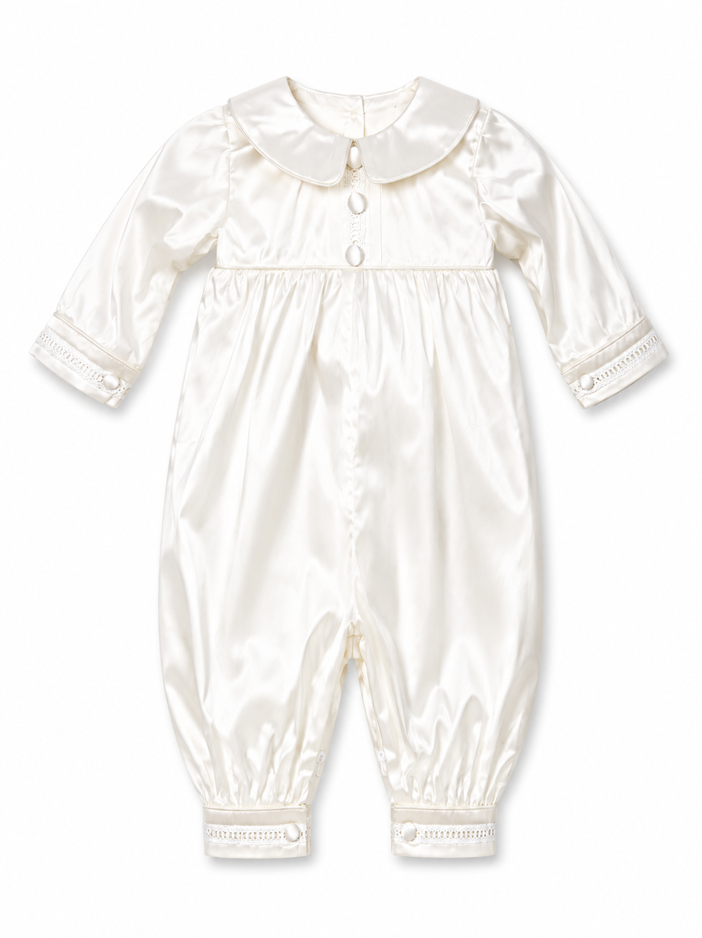 Edward Baptism Romper and Cape Set - Silk L/S