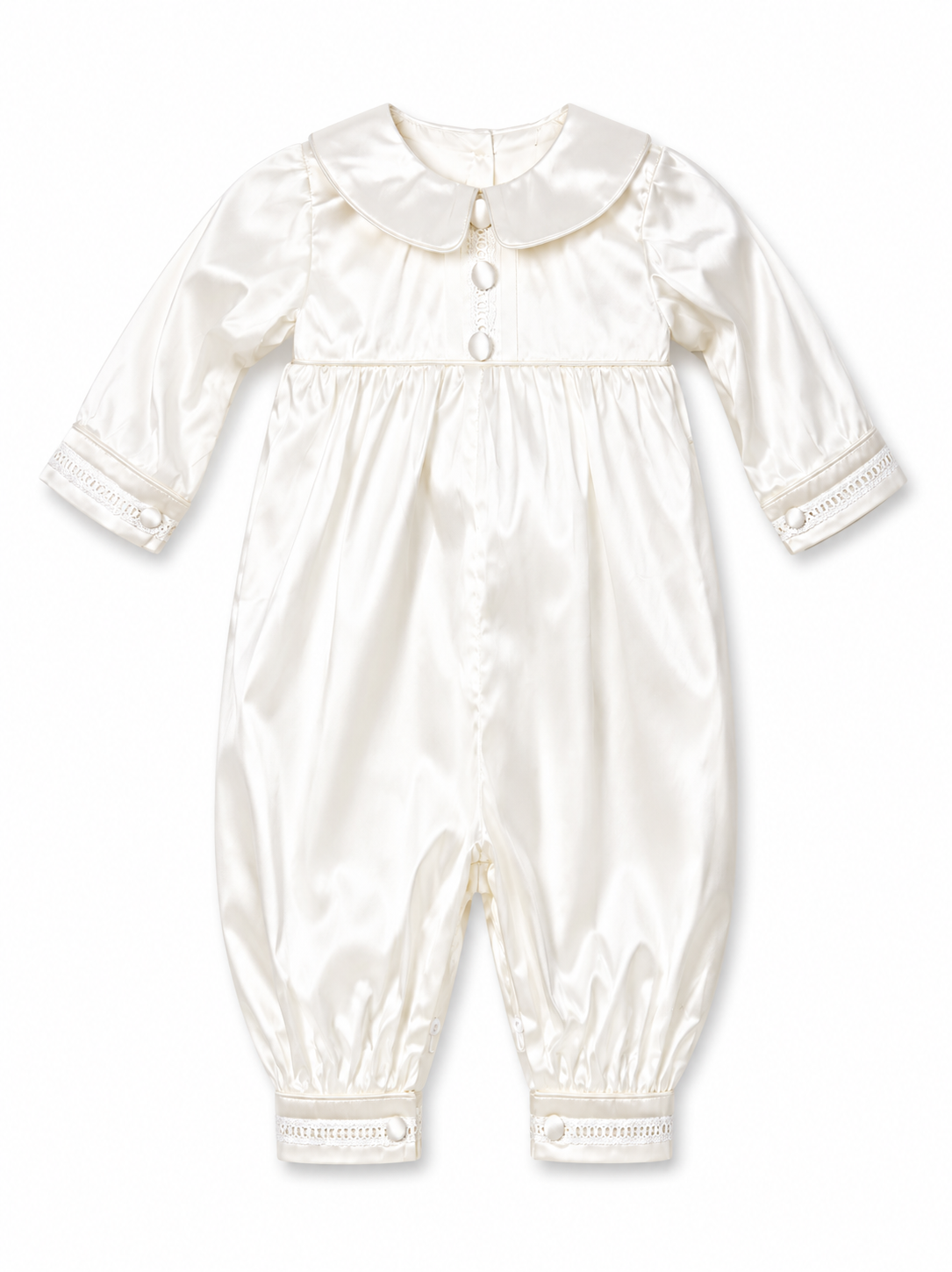 Edward Baptism Romper and Cape Set - Silk L/S