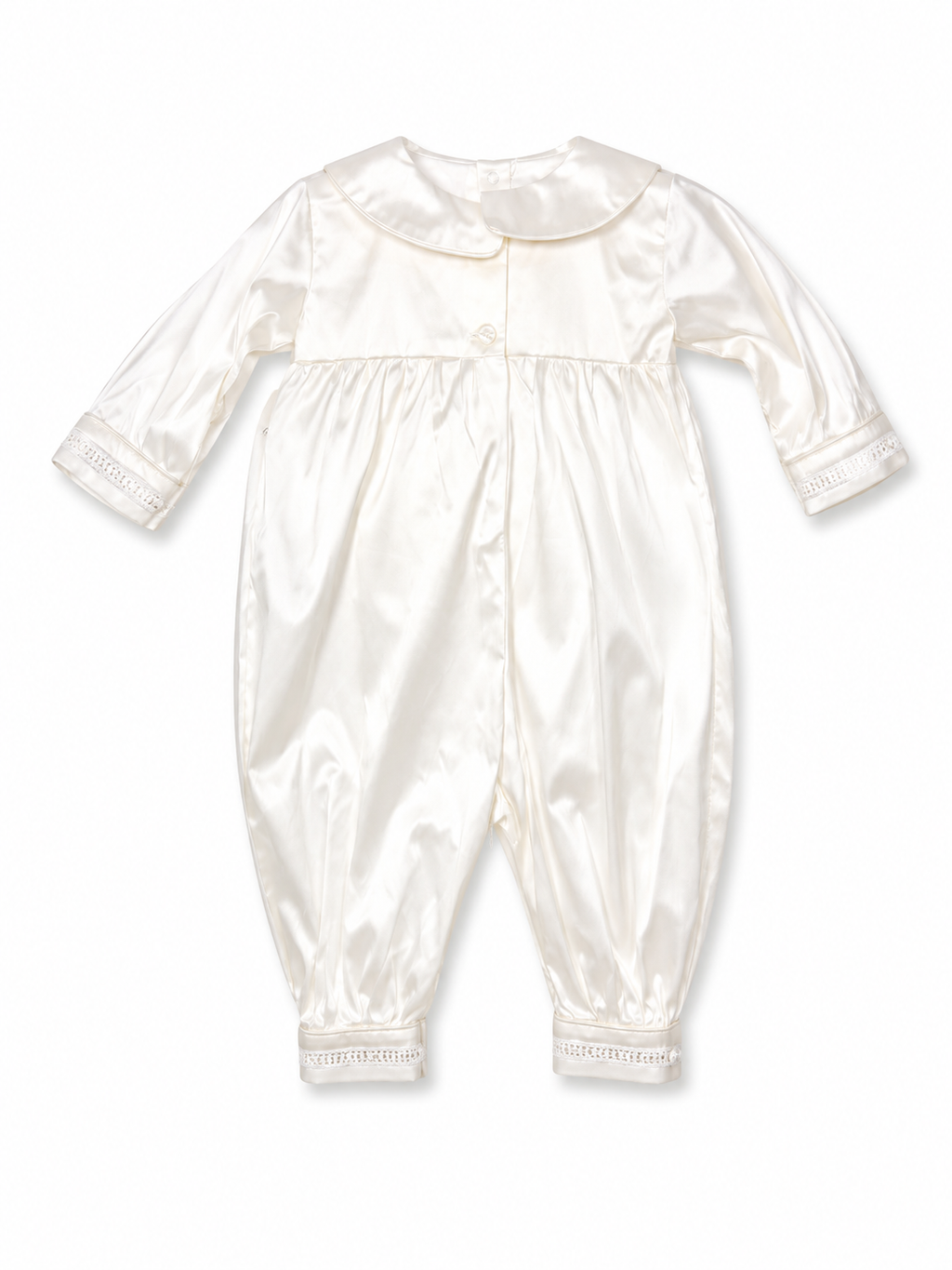 Edward Baptism Romper and Cape Set - Silk L/S
