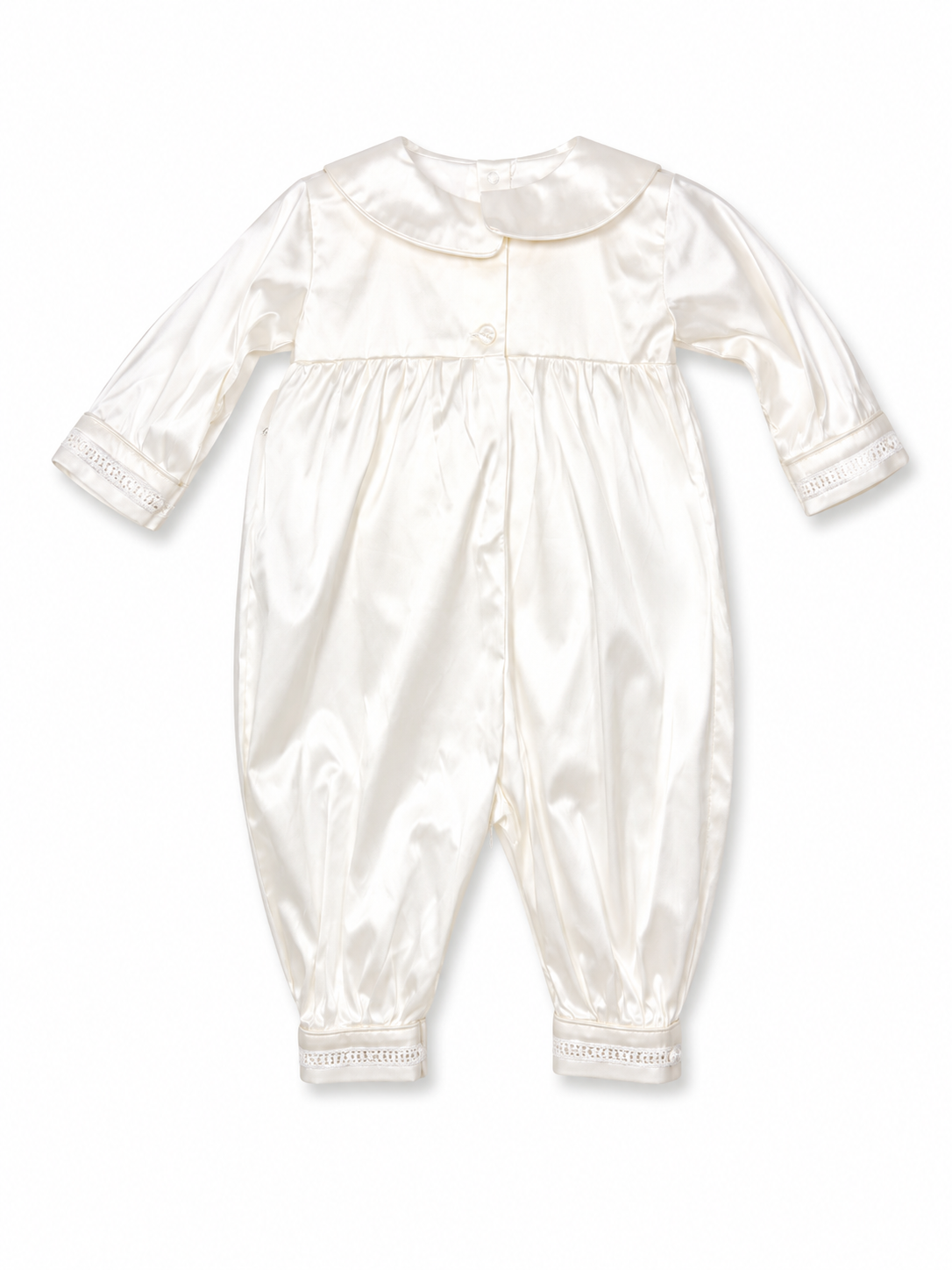 Edward Baptism Romper and Cape Set - Silk L/S