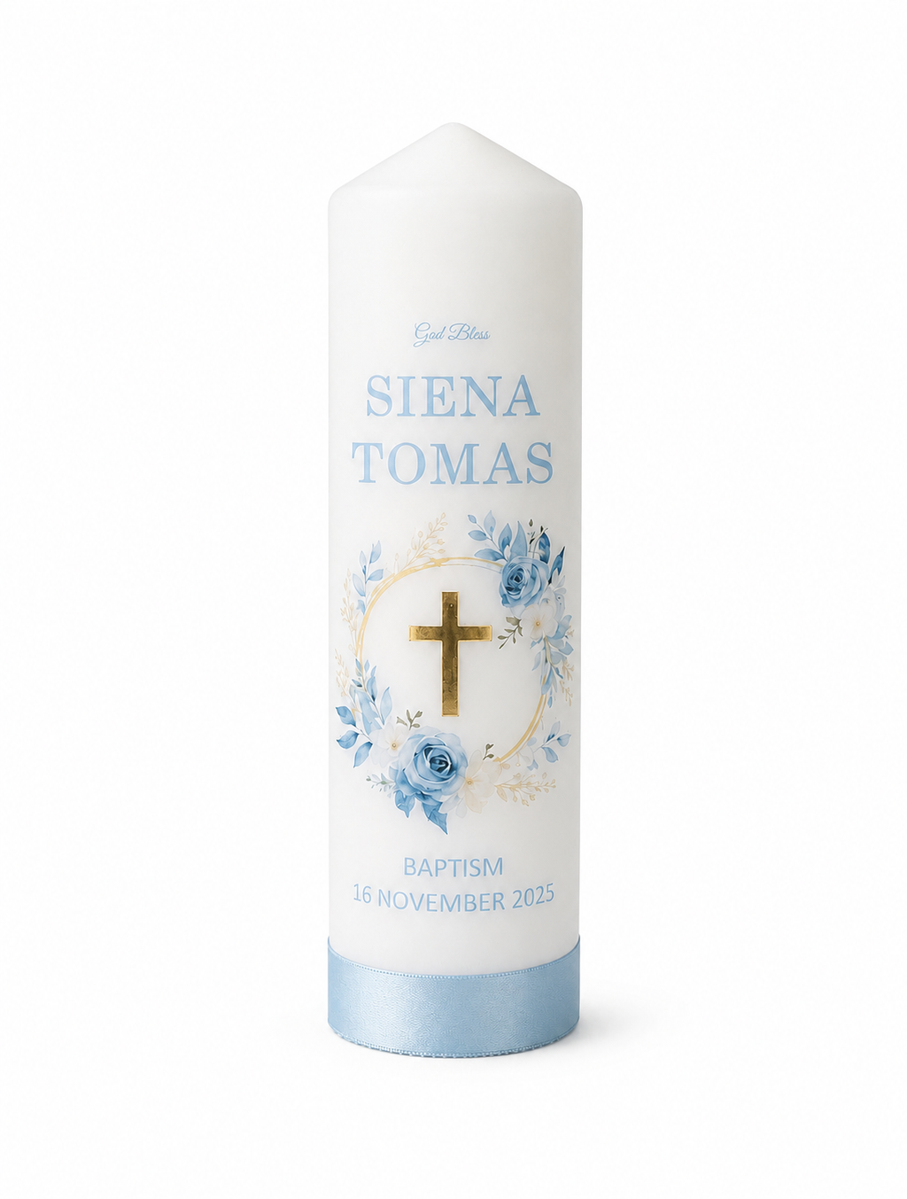 Decorative Candle Baby Blue