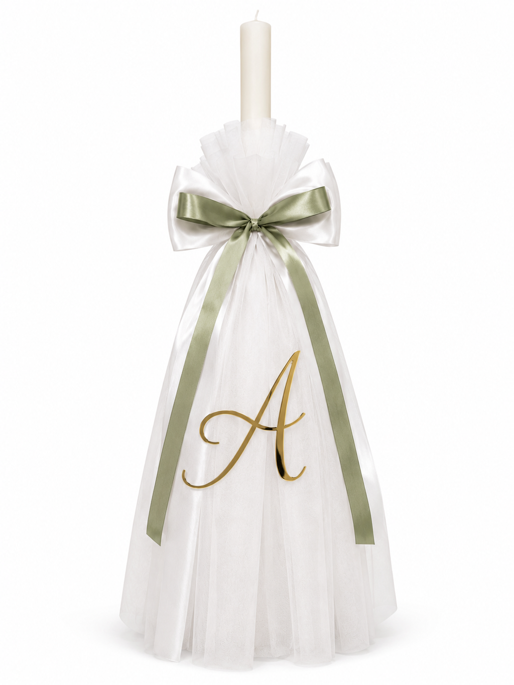 Personalised Orthodox Candle with Tulle
