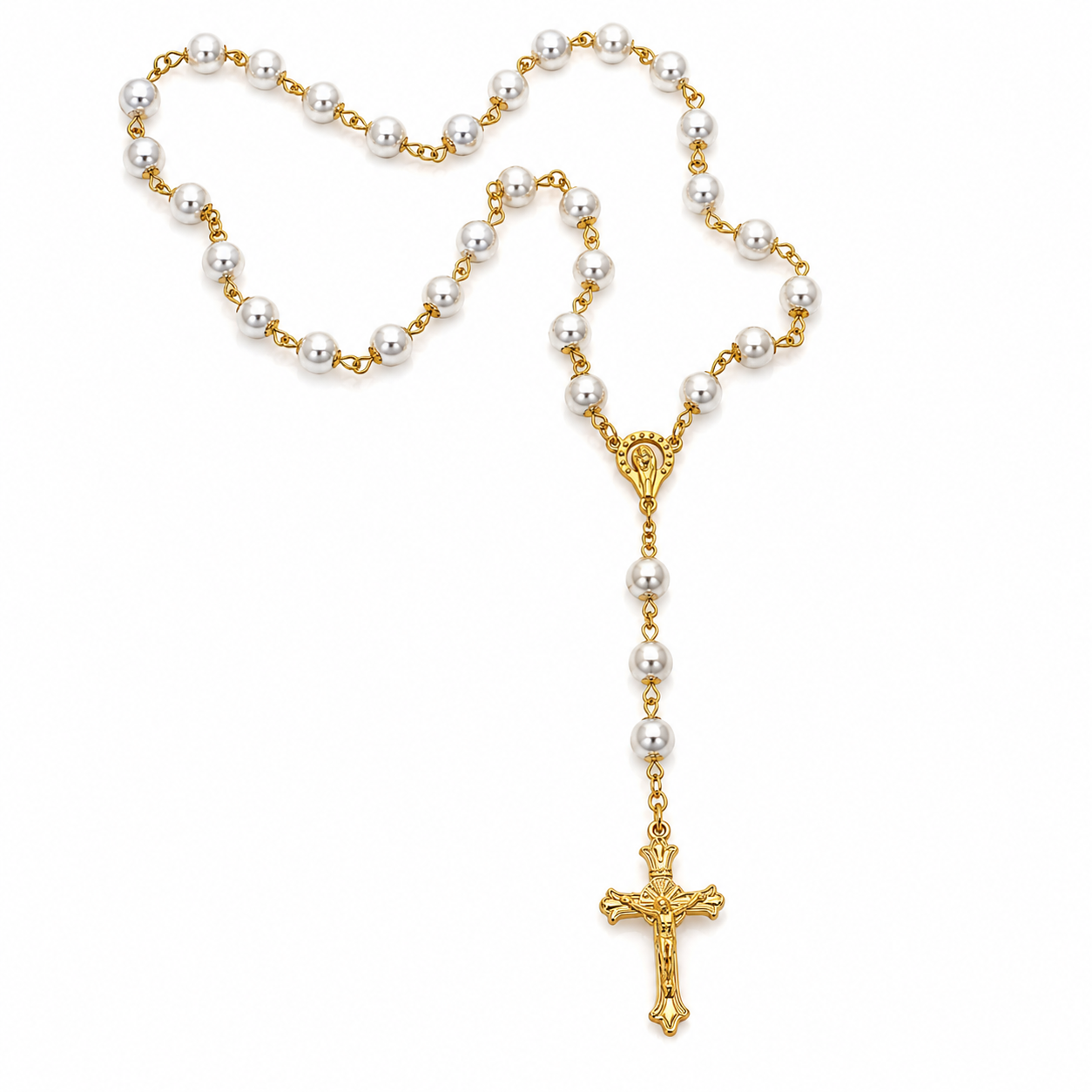 Rosary Beads - Pearl White