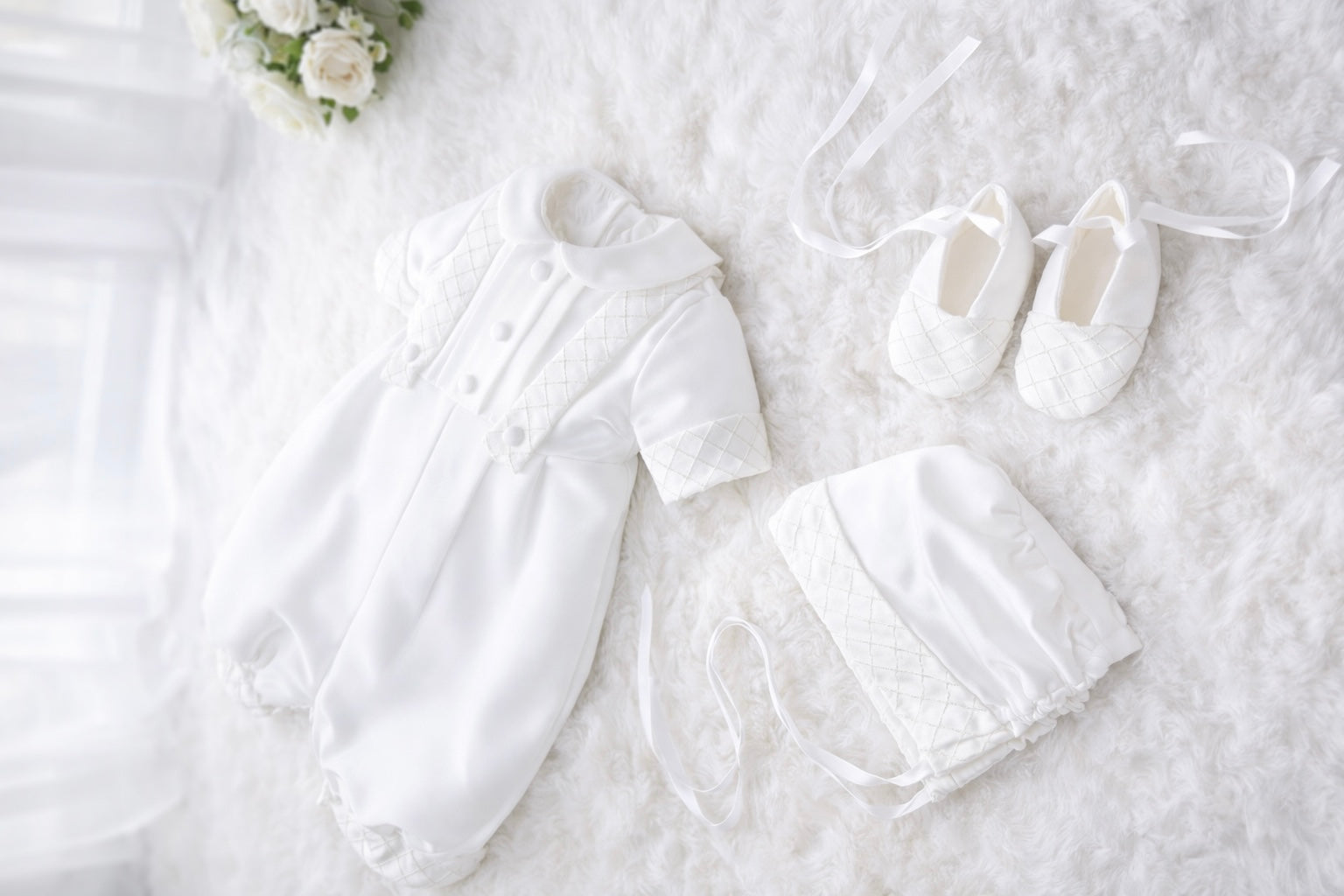 Frederick Baptism Romper- Short