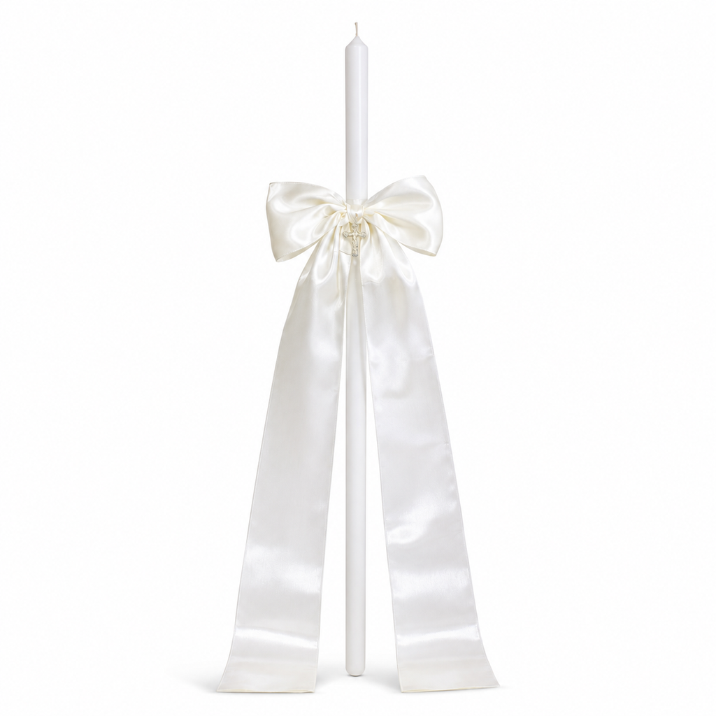 Elegant Orthodox Candle Ivory