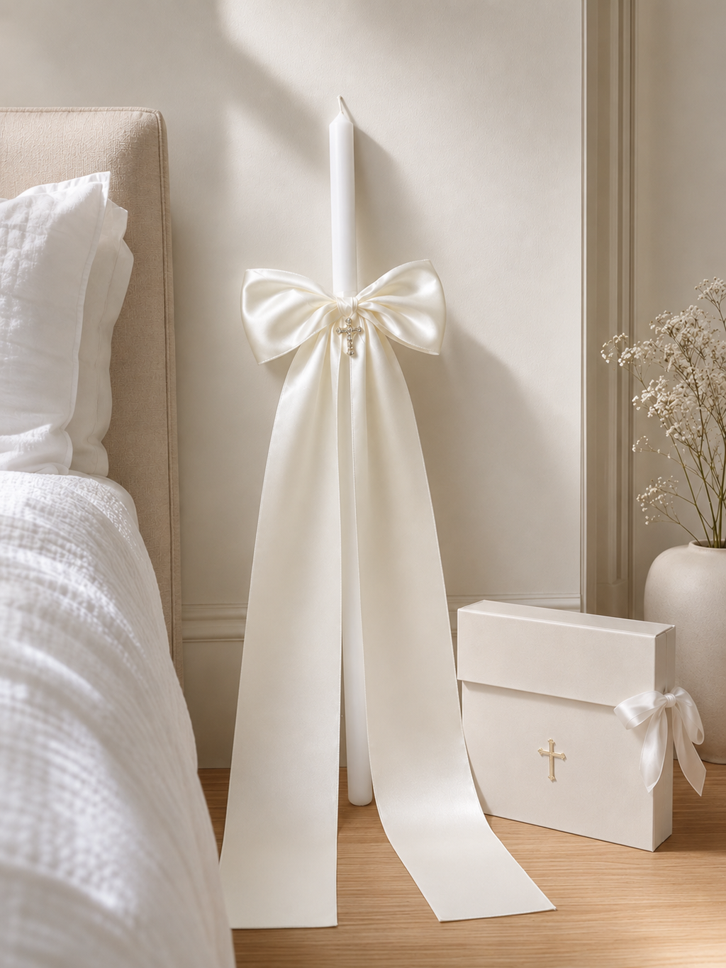 Elegant Orthodox Candle Ivory