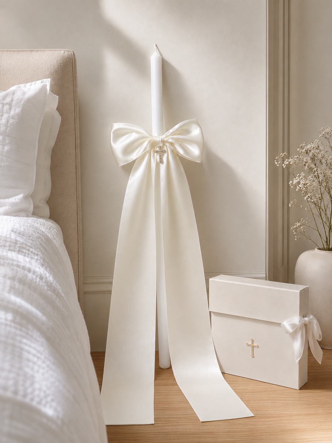 Elegant Orthodox Candle Ivory