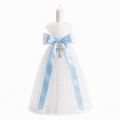 Classic Orthodox Candle with Tulle Baby Blue