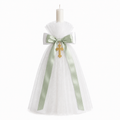 Classic Orthodox Candle with Tulle Sage