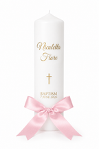 Christening Candle with Bow