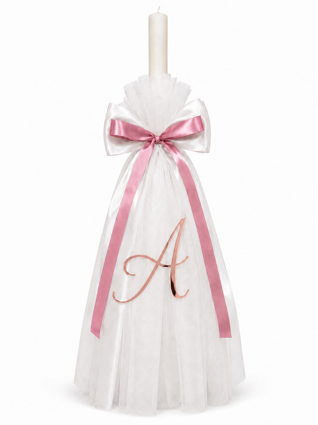 Personalised Orthodox Candle with Tulle
