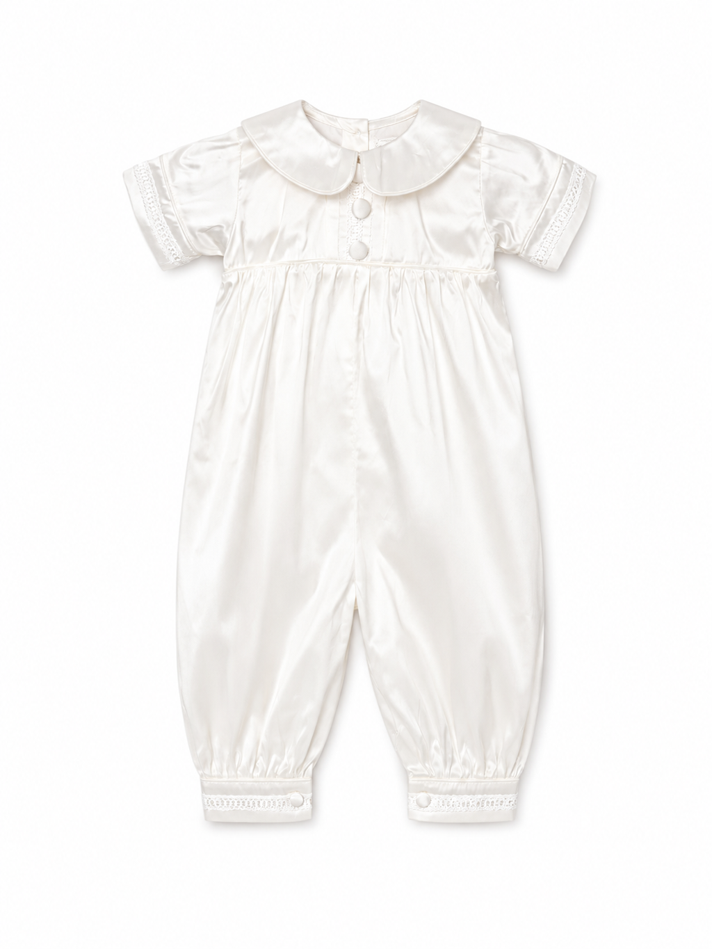 Edward Baptism Romper and Cape Set - Silk S/S