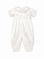 Edward Baptism Romper and Cape Set - Silk S/S