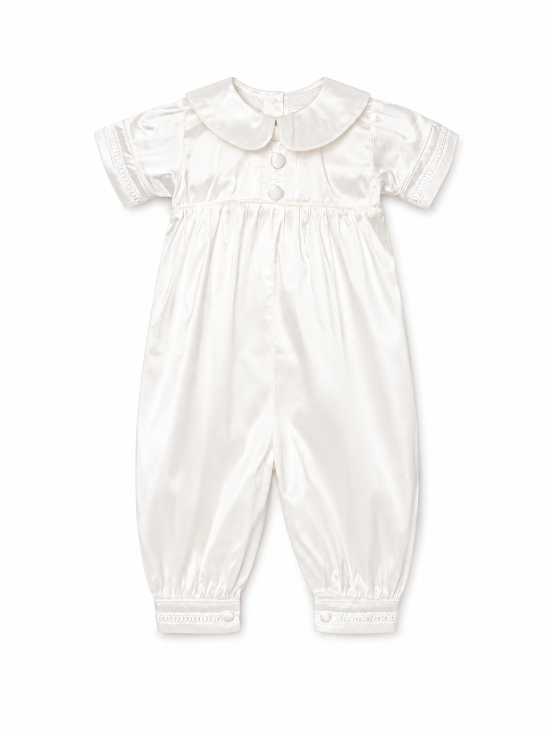 Edward Baptism Romper and Cape Set - Silk S/S