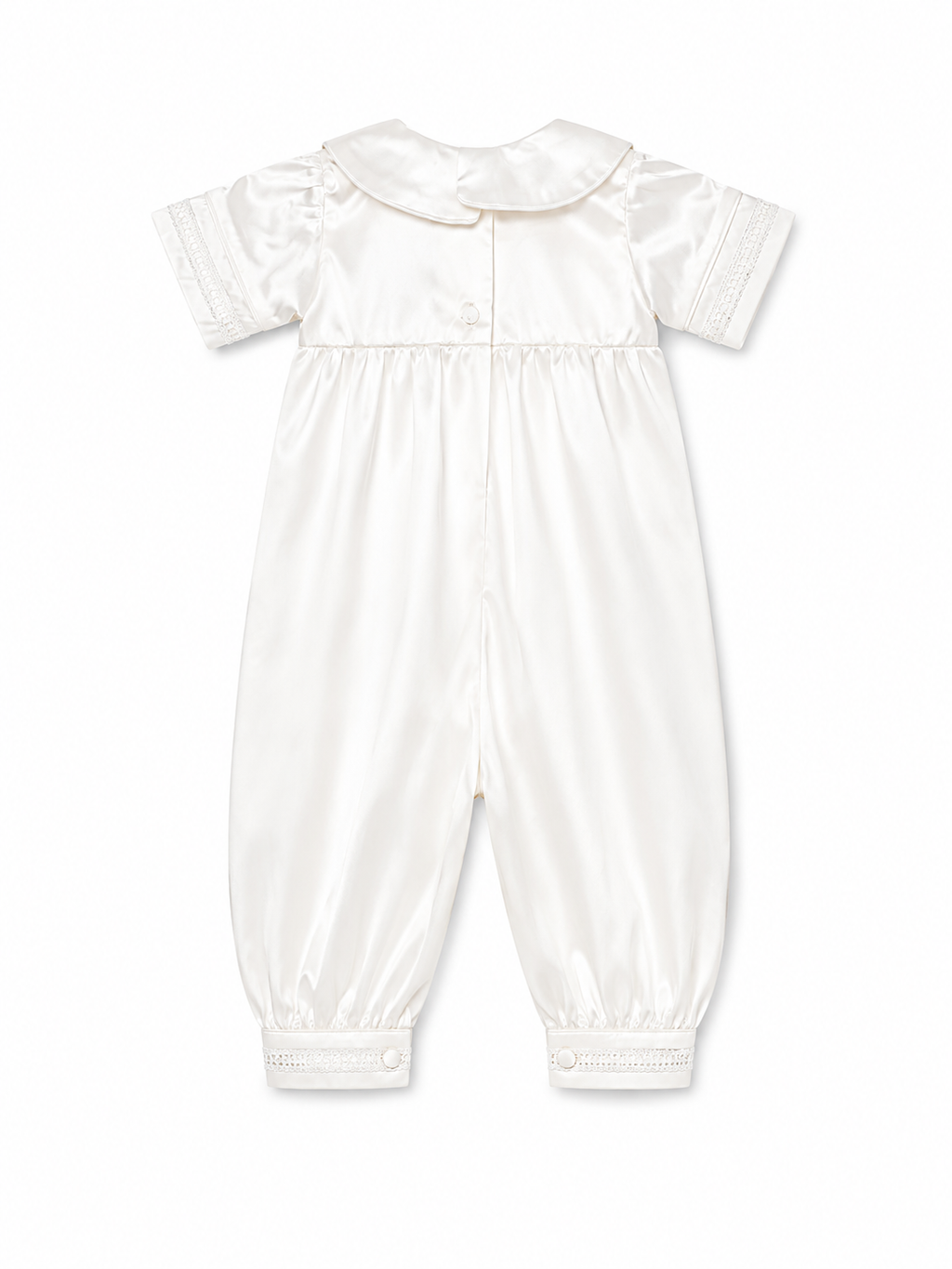 Edward Baptism Romper and Cape Set - Silk S/S