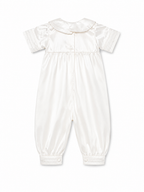 Edward Baptism Romper and Cape Set - Silk S/S