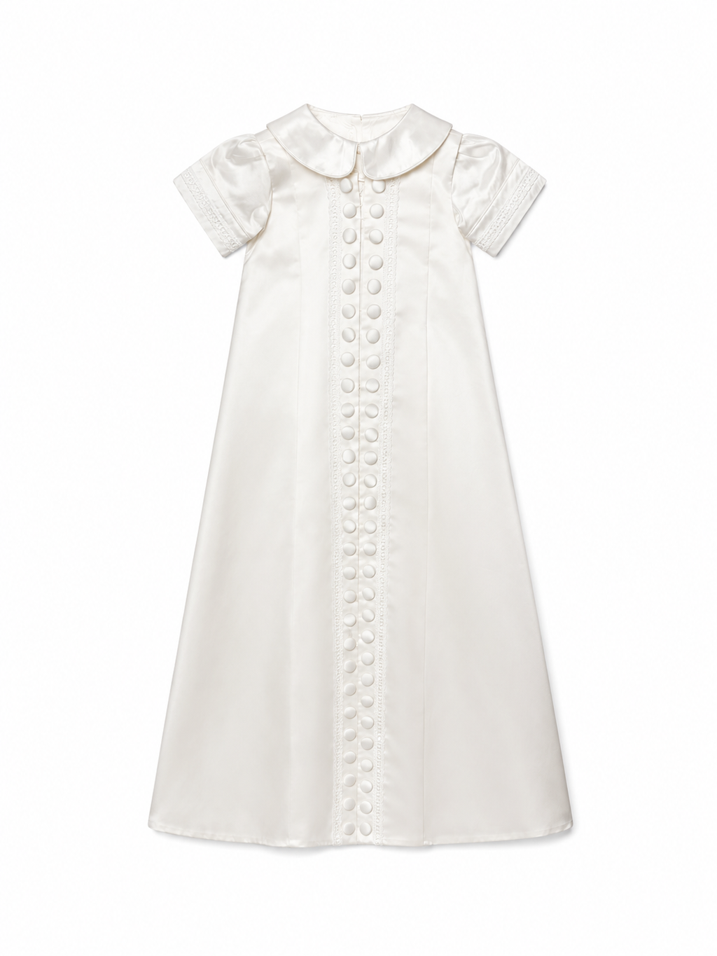 Edward Baptism Romper and Cape Set - Silk S/S