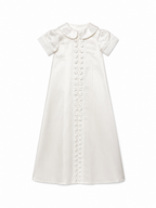 Edward Baptism Romper and Cape Set - Silk S/S