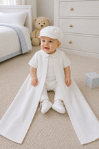 Leonardo Baptism Romper and Cape Set