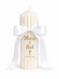 Fluted Plaque Wedding Candle