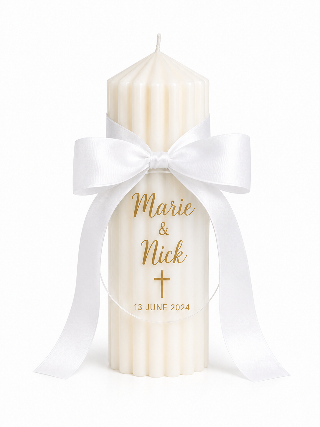 Fluted Plaque Wedding Candle