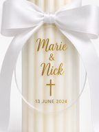 Fluted Plaque Wedding Candle