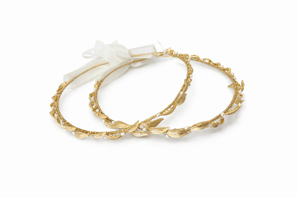 Sophia- Gold Stefana Wedding Crowns